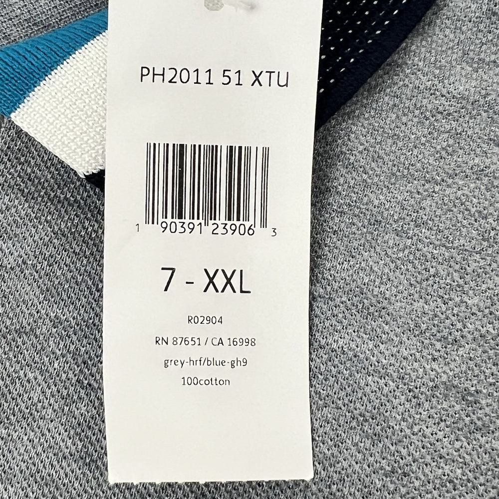 Lacoste Matte Piping Slim Fit Petit Pique Polo Shirt Grey/Blue 7/XXL - Picture 6 of 11